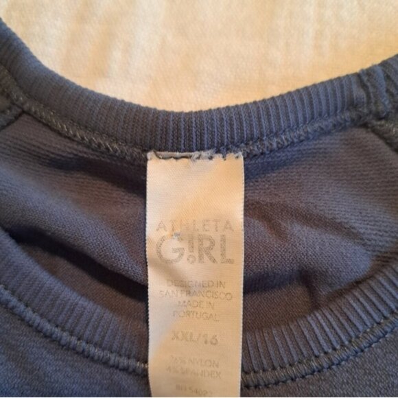 Athleta girl girls size XXL or 16 gray blue short sleeve shirt - Picture 2 of 4